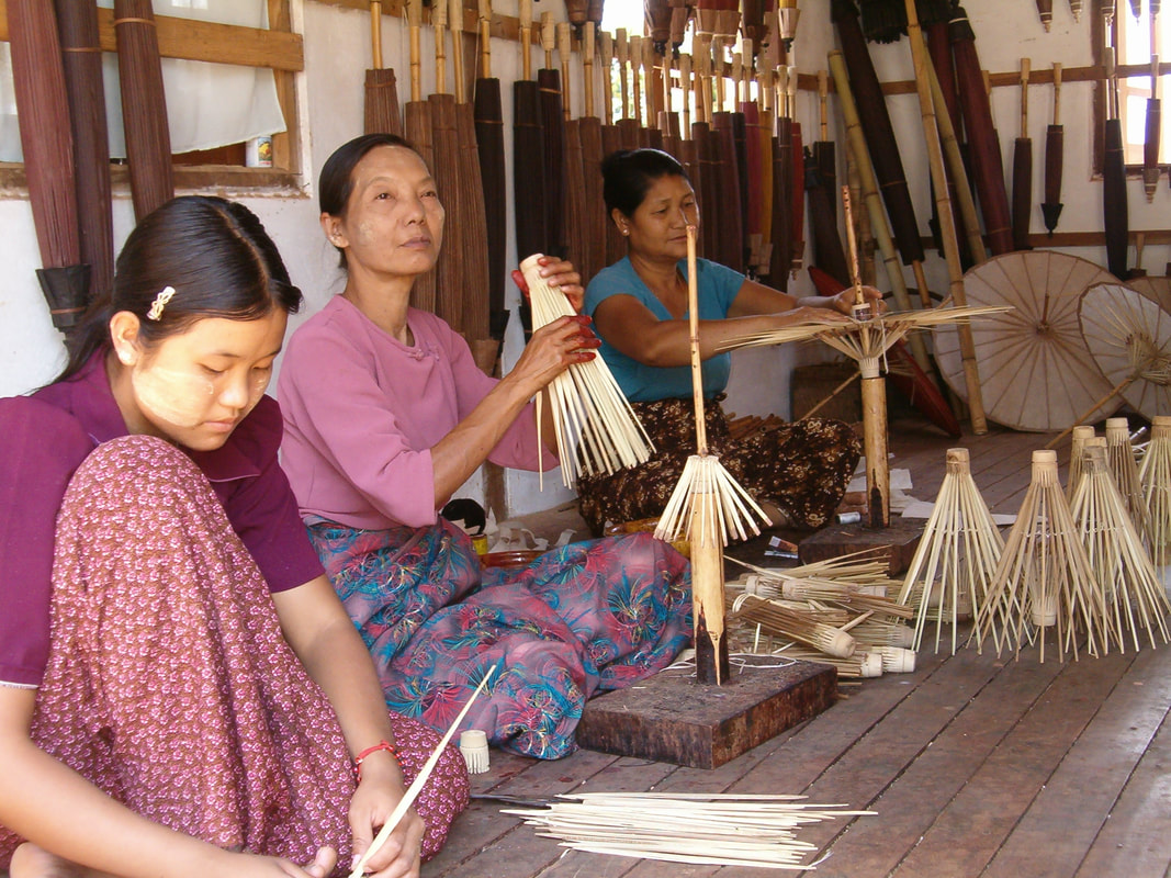 Making Umbrellas in Myanmar